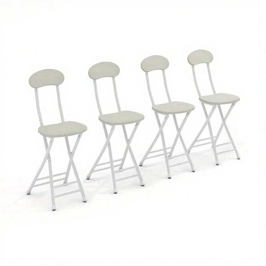 2pcs/ 4pcs Dining Chair With Metal Frame, Dining Kitchen Chair, Breakfast Chairs, White/ Black Bar Stools To Sit On Multi-Purpose For Kitchen, Bar, Cafe - White - View 1
