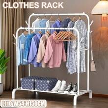 Ultimate Heavy Duty Metal Double Clothes Rail Storage Rack: A Stylish Solution For Hanging Garments, Shoes, Hats & Bags! - White - View 10
