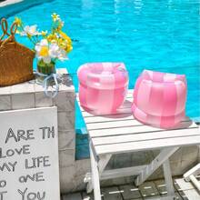 2pcs PVC Inflatable Arm Floats, Striped Swimming Pool Arm Sleeves, Swimming Float, Adult Water Sports Learning, Swimming Training, Summer Beach Party, Travel Essential, Pool Float - Multicolor - View 13
