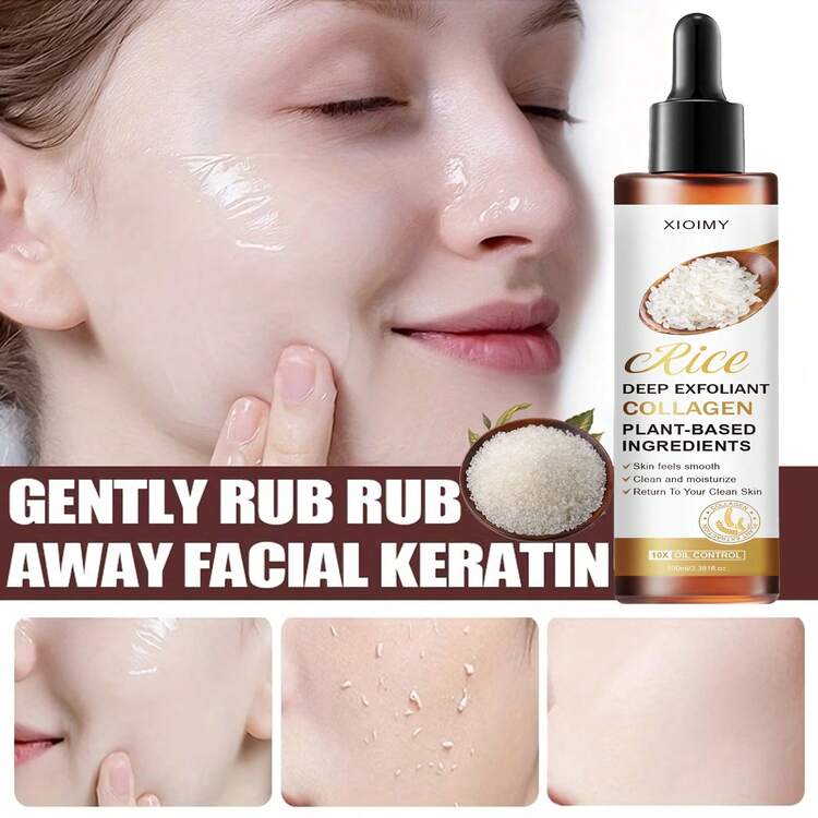 Xioimy 米糠臉部去角質凝膠 100ml，深層清潔肌膚雜質，讓肌膚更完美，溫和不刺激，強效保濕，讓肌膚更亮麗，適用於臉部、頸部、手臂與身體 - 數量 - 查看 2