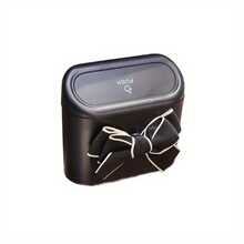Poubelle de voiture suspendue à la porte avec cadre blanc et nœud mignon, couvercle à pression, mini poubelle de voiture, organisateur de rangement multifonction pour l'intérieur de la voiture, petite poubelle latérale de voiture imperméable, élégante poubelle de voiture avec décoration de nœud noir exclusive pour les femmes conductrices, poubelle de voiture portable avec doublure amovible - poubelle - Voir 11