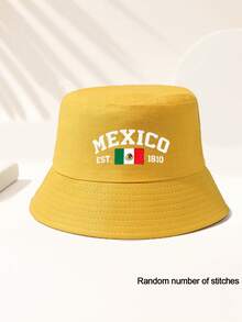 1 Or More Neutral Casual Bucket Hats, Printed With "MEXICO" Text. Lightweight And Durable, Comfortable And Skin-Friendly. Minimalist Casual Style, Essential Accessory For Elegant Summer Parties. Suitable For Shopping, Daily Outings, Outdoor Activities, Travel, Fishing, School And Other Occasions. Perfect Gift For Valentine's Day, Easter, Mother's Day, Graduation Season And June. All-Season Headwear, Fan Gift, World Cup - Multicolor 4 - View 4