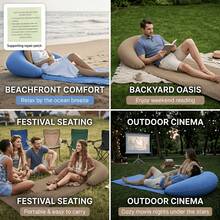 Outdoor Inflatable Pad, Outdoor Mat, Sunbathing Beach Mat With Inflatable Pillow, Portable Easy-To-Store Picnic Mat, Lightweight Moisture-Proof Mat, Non-Stick Sand Design For Clean Use Experience, Also Serves As Camping Mat - Multicolor - View 6