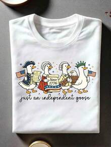 Camiseta de manga corta para mujer, divertida, con motivo del Día de la Independencia, camiseta patriótica conmemorativa del 4 de julio, 250º aniversario de 1776, camiseta informal para el D - Blanco - Ver 1