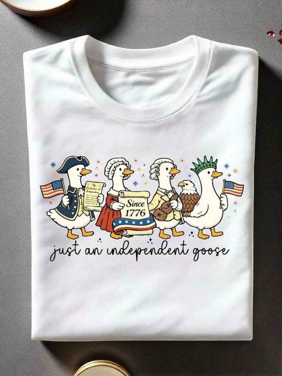Camiseta de manga corta para mujer, divertida, con motivo del Día de la Independencia, camiseta patriótica conmemorativa del 4 de julio, 250º aniversario de 1776, camiseta informal para el D - Blanco - Ver 1