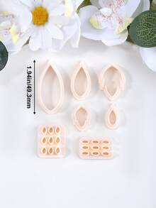 Leaf Shape Tiny Petal Clay Cutting Molds, Multipurpose Craft Supplies For Handmade Bohemian Earrings, Multi-Piece Polymer Clay Ornament DIY Kit - Leaf - View 2