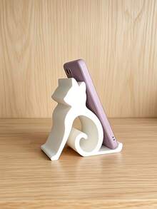 1pc Cat Phone Stand, Desktop Ornament, Storage Rack, Phone Holder, Compact & Portable, Suitable For Bed, Office, Car, Pet Lovers Essential, Travel Essential, Desktop Storage, Home Decor, Dorm Storage, Back To School - Multicolor - View 3