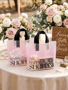 10/20/50PCS Translucent Waterproof Thickened Plastic Gift Bags, Holiday Gift Storage Bags, Portable Large Capacity Tote Bags, Suitable For Women's Summer Clothing Packaging, Plastic Tote Bags, Waterproof Thickened Packaging Bags, Wedding Bags, Shopping Bags, Birthday Gift Bags, Party Gift Bags - One Size - View 8