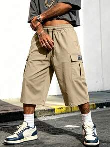 Men's Multi-Pocket Cargo Capri Pants For Summer - Street Style, Summer Outdoor Casual Activities And Streetwear Cargo Capri Pants - Khaki - View 6