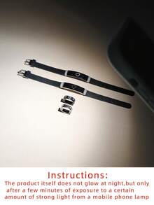 ATLVXJL 4pcs/Set Glow-In-The-Dark Couple Friendship Family Square Accessory Minimalist Heart Double Heart Stainless Steel Bracelet Ring Set Casual Jewelry Suitable For Daily Wear And Holiday Gift - Multicolor - View 8