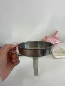 1 pieza Embudo de acero inoxidable, gran diámetro para cocina, filtración de aceite, pantalla de filtro, cuchara de filtración - Ver 14