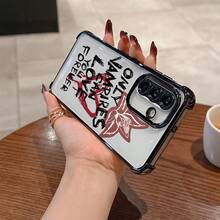 Estuche Transparent Anticaídas con Diseño de Amor Vampiro para Xiaomi Redmi Note 11 12 13 14 Pro 10C 12C 13C A1 K50 4G 5G - Cubierta Suave y Fresca - Negro - Ver 5