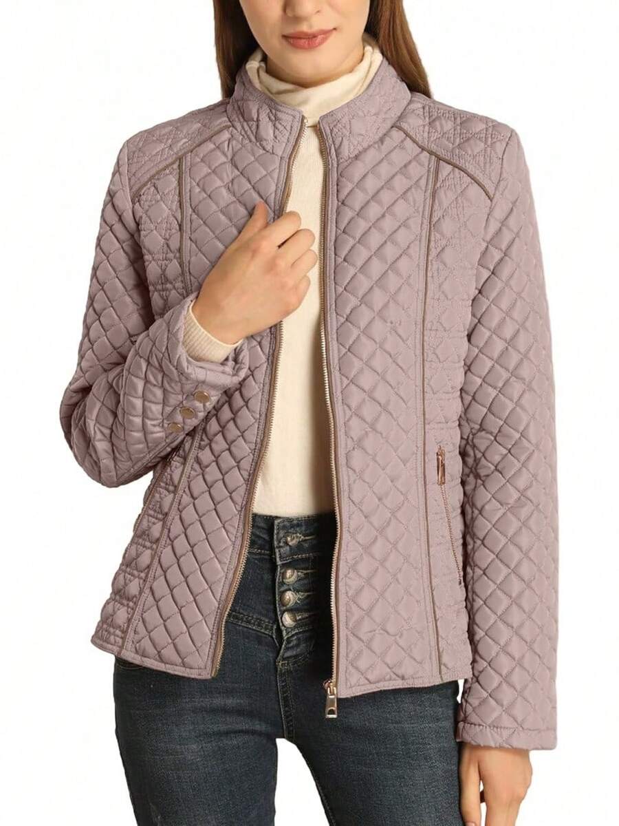 Bellivera Chaqueta acolchada ligera acolchada, abrigo de burbuja de moda otoño invierno para mujer - verde - Ver 1