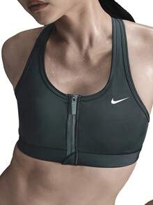 Nike Swoosh Logo Stylish, Minimalist, Breathable Sports Bra For Women, Green. - Green - View 1