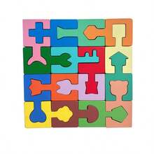 Montessori Wooden Shape Matching Puzzle, Color Sorting & Spatial Thinking Block Game, Educational Learning Toy For Kids - Multicolor - View 9