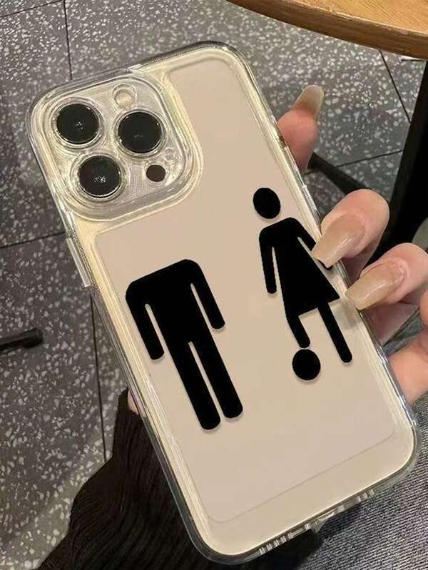 1 Peça Capa de Telefone Transparente de TPU Macio com Retrato de Silhueta Criativa, Compatível com Modelos Apple 17 16 15 14 13 12 11 Plus Pro Max, Capa Protetora Personalizada Estilo Ins, Capa de Telefone da Moda, Proteção Simples e Abrangente, Imagem Fofa, Capa Protetora de TPU Minimalista Anti-Queda da Moda, Design de Alta Estética, Presente de Aniversário, Presente de Feriado
