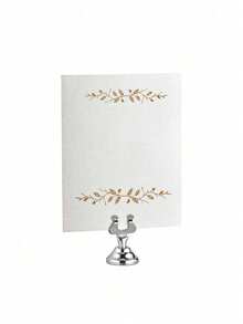 1pc Wedding Season Stainless Steel Silver Table Number Holder, Name Card/Table Number Stand, Party Card Holder, Desktop Name Card Holder, Table Card Holder, Mini Table Card Holder, Short Table Number Holder - Multicolor - View 4