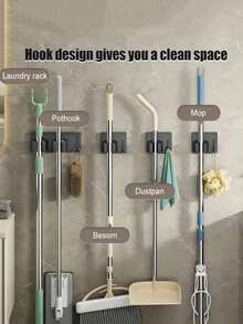 1pc Wall-Mounted 304 Stainless Steel Broom & Mop Holder - Heavy Duty Practical Rack For Home Laundry Room, Kitchen, Closet, Garage Storage & Organization - Rake, Shovel, Gardening Tool Organizer - Multicolor - View 6