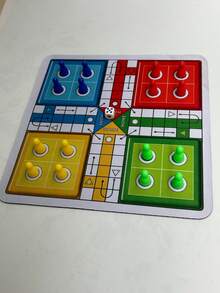 LUDO 經典骰子遊戲，適合 2-4 人旅行使用，互動式桌上遊戲，完美適合家庭聖誕節、萬聖節遊戲之夜 - 彩色 - 查看 6