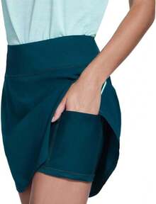 Go Walk Go Flex Falda de Talle Alto con Bolsillos Skort (Falda con pantalón Corto) para Mujer - Flor de orquídea (Orchid bloom) - Ver 5