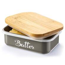 Butter Dish With Lid, Metal Butter Storage Box, Kitchen Utensils, Double-Layer Silicone Seal, Retro Kitchen Decor - Multicolor - View 12