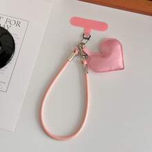 Ins Fashion Creative Leather Heart-Shaped Bag Charm, Heart Keychain, Phone Case Strap, Couple Backpack Pendant, Suitable For Phone Lanyard, CCD Camera Hanging Chain, Bag Decoration, Creative Anti-Loss Wrist Strap - Multicolor - View 13