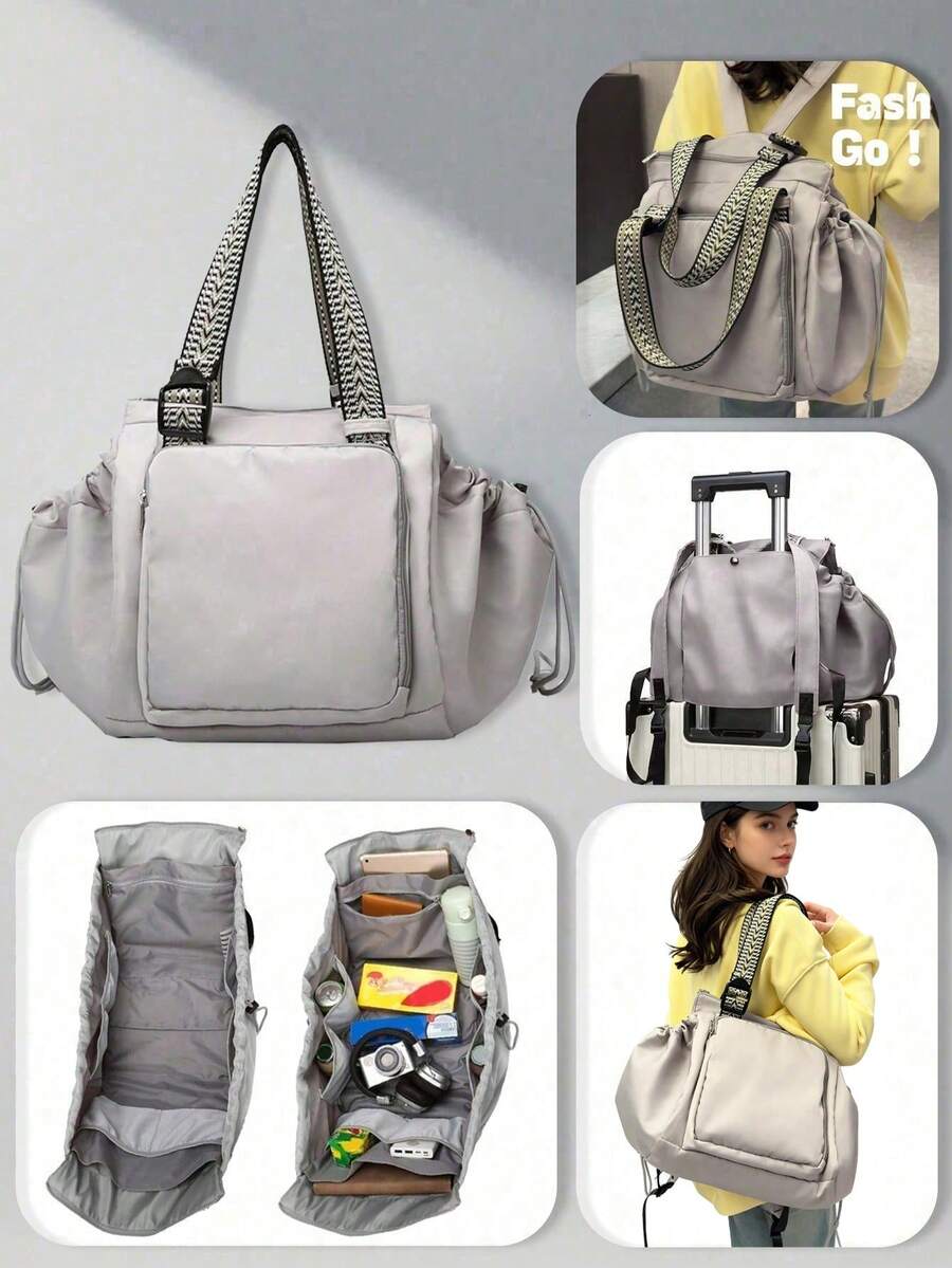1 pieza Bolso multiusos para mamá, bolso tote y mochila de gran capacidad, unisex, adecuado para uso diario, compras y viajes, Nota: El color de la correa para el hombro es aleatorio