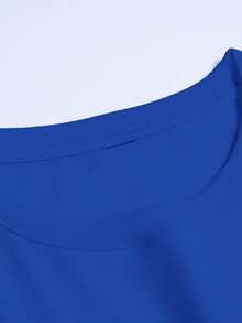Men's Short-Sleeved T-Shirt, Summer, Comfortable, Made Of Micro-Elastic Polyester Fabric, Fashionable, Casual, Versatile, With Popular Print And Round Neck. - 寶藍色 - 查看 5