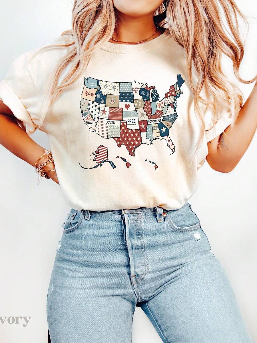 Vacation Pregnant Mom T-Shirtwomen's Travel T-Shirtsholiday T-ShirtsRetro Mom T-Shirt Summer T-Shirts Parties Round Collar Outdoors - 白色 - 查看 1