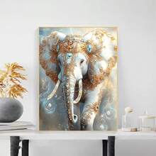 1pc [30*40cm/11.8*15.7in]5D Acrylic Diamond Painting Kit, Elephant Pattern, Suitable For Adult Beginners DIY Mosaic Diamond Art, Full Drill Handmade Self-Design DIY Diamond Painting, Applicable For Living Room, Bedroom, Office Wall Decoration Hanging Painting, Surprise Home Decor Gift For Family And Friends, Unframed - No Frame - View 2