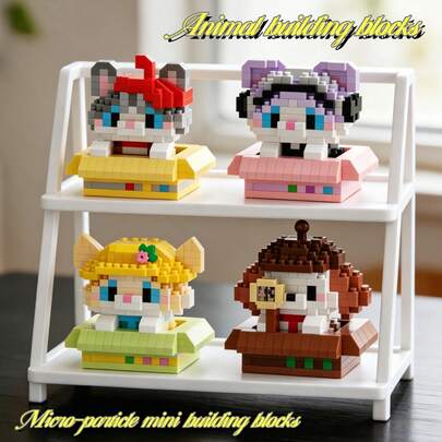 Fun Mini Micro-Particle Hide-And-Seek Cute Pet Activity Building Block Series, ABS Material, Children's Assembly Toy Set, Includes: Cute Rabbit Dog, Doctor Bichon, Detective Puppy, Picnic Cat, Painter British Shorthair, Maid Kitten And More Cute Pet Elements. Soft Stress-Relief Small Items, DIY Educational Handmade Stacking Block Toy. Gift For Girls, Gift For Children, Develops Fine Motor Skills And Hand-Eye Coordination. Recommended As Desktop Ornament/Car Ornament. Fashionable Gift For Graduation Season, Back To School Season, School Opening Season, Enrollment Among Friends.