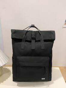 Women's Functional Single-Color Backpack, Suitable For Work And Travel, Minimalist Everyday Functional Backpack For Women, Minimalist Black Sports Backpack For - Army Green - View 1