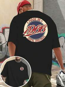 Camiseta de manga corta para hombre, estilo% de 1966, estampada por ambos lados. - Negro - Ver 1