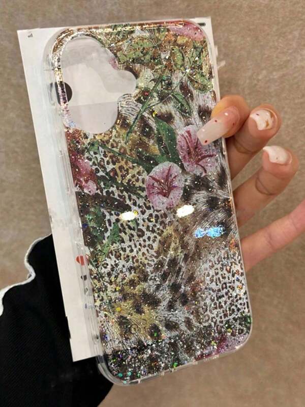Premium IMD Glitter Gradient Floral Oil Painting Anti-Drop Phone Case Compatible With Iphone 16 Pro Max, 16 / 16 Pro, Premium Glitter Case Compatible With Iphone 15 Pro Max, New 14 Anti-Drop 13, Unisex 12/11 Ultra-Thin Matte 14 Pro Max/11/14/13/Premium Plus Minimalist 15 Soft Silicone