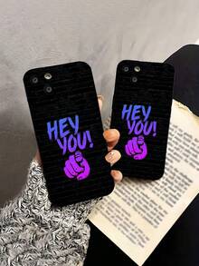 azul morado oye tú graffiti puñofunda de teléfono Fundas compatibles con ,Apple,VIVO,OPPO,,, y Honor.Fabricadas en silicona TPU,ofrecen protección contra golpes y caídas. - Negro - Ver 4