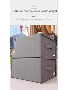Foldable Drawer Storage Box, Multi-Functional Wardrobe Storage Bin, Large Capacity Clothing Storage Organizer, Drawer Storage Cabinet, Home Snack Toy Clothing Organizer Box, Foldable Storage Cabinet, Multi-Layer Bedroom Nightstand - Multicolor - View 4
