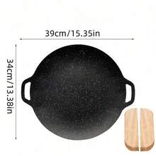Large Iron Skillet - Suitable For Outdoor Camping, Compatible With Induction Stoves Non-Stick Griddle Pan - Portable Iron Plate For Home Use, Baking Pan Set, Baking Pans, Pan, Serving Plates And Fruit Bowls, Baking Supplies, Flat Bottom Pan, Baking Utensils, Kitchen Essentials - Non-Stick Round Skillet Griddle Pan - Multicolor - View 9