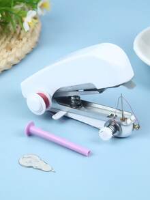 14pcs Gift/1 Set Portable Mini Sewing Machine, Handheld Manual Simple Sewing Machine, Home Portable Tailoring Machine, White - 1pc, Small Tailoring Machine - Multicolor - View 8