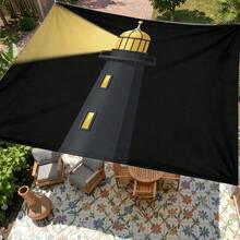 1pc Lighthouse Pattern Sunshade Canopy, Modern Style, Colorful, Large Size, UV Protection, Sturdy And Durable, Easy To Install, Suitable For Beach, Garden, Patio, Includes Rope - Multicolor - View 10