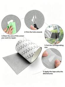 1 Roll Mosquito Net Repair Tape, Self-Adhesive Patch, Suitable For Dormitory Mosquito Nets And Curtain Damage, Waterproof Mesh Patch, Suitable For Doors And Windows Screens, Mosquito Net Repair Tape, Easy To Cut And Repair - A - View 9