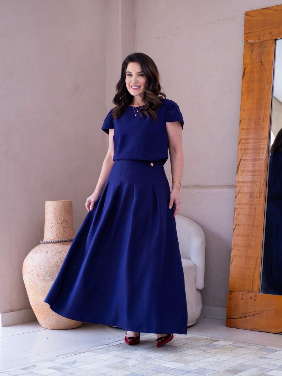 Lindo Conjunto Saia Blusa Sensorial Evangelica Elegante