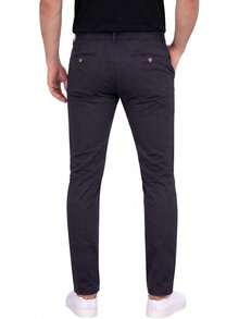 Holstone Pack 3 Pantalones Estilo Chino de Gabardina Premium Hombre - Uso Casual y Oficina Moda Caballero - Pantalón de Algodón. - Negro - Verde Olivo - Caqui - Ver 8