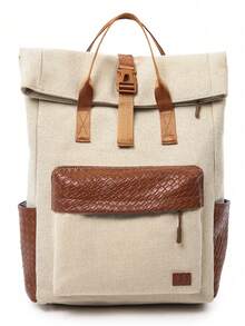 Women's Functional Single-Color Backpack, Suitable For Work And Travel, Minimalist Everyday Functional Backpack For Women, Minimalist Black Sports Backpack For - Brown - View 1