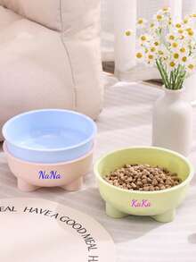 Customized Text LOGO Pet Bowl Dog Food Bowl Milk Bowl Dog Bowl Stainless Steel + Plastic Material Dog Eating Bowl Easy To Clean Durable, Customizable Plastic Pet Bowl, Personalized Name Customization, Suitable For Dogs And Cats, Detachable Stainless Steel Bowl Design Easy To Clean, Perfect Pet Souvenir Gift, - Multicolor - View 8