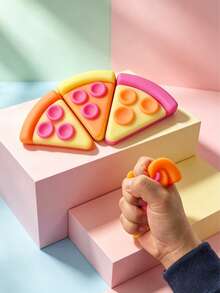 1pc Random Color Realistic Pizza Slice Squishy Toy, Slow Rebound Cheese Texture Stress Relief Squeeze Toy, Fun Desktop Decor, Creative Holiday Party Gift And Gift Box Filler (OPP Bag) - Multicolor - View 4