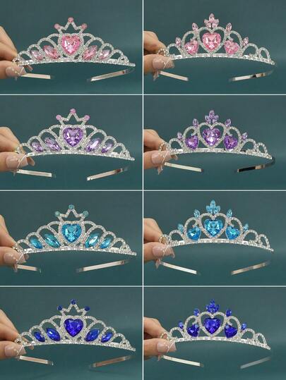 1pc Bridal Crown Wedding Tiara Headpiece, Bride Wedding Dress Accessory, Princess Birthday Halloween Christmas Carnival Party Gift