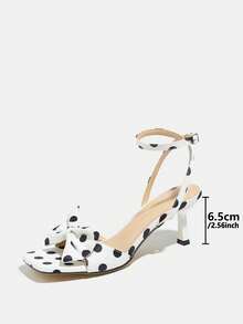 New Women's High Heel Shoes Spring Summer Fashion High-End Square Toe Stiletto Sexy Open Toe Sandals Summer Style Shiny Polka Dot Fabric Sexy Cross Strap Suitable For Outdoor Gatherings Nightclub Parties Runway High-End White High Heels Elegant Women's Shoes Sandals - White - View 5