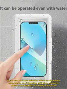 1件 360°可旋轉防水ABS淋浴手機支架，防霧透明支架，浴室、廁所與廚房必備，兼容大多數手機型號 - 均碼 - 查看 2