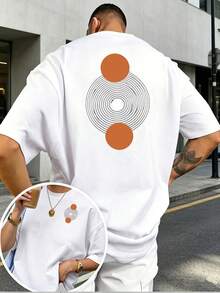 Camiseta de Verano para Hombre con Estampado de Doble Cara - Diseño Geométrico Único, Regalo Perfecto para el Día del Padre y Eventos de Building de la Empresa - Blanco - Ver 1