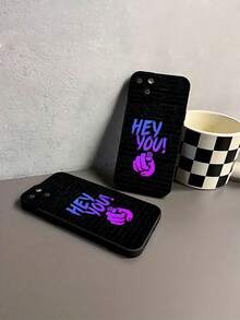 azul morado oye tú graffiti puñofunda de teléfono Fundas compatibles con ,Apple,VIVO,OPPO,,, y Honor.Fabricadas en silicona TPU,ofrecen protección contra golpes y caídas. - Negro - Ver 6